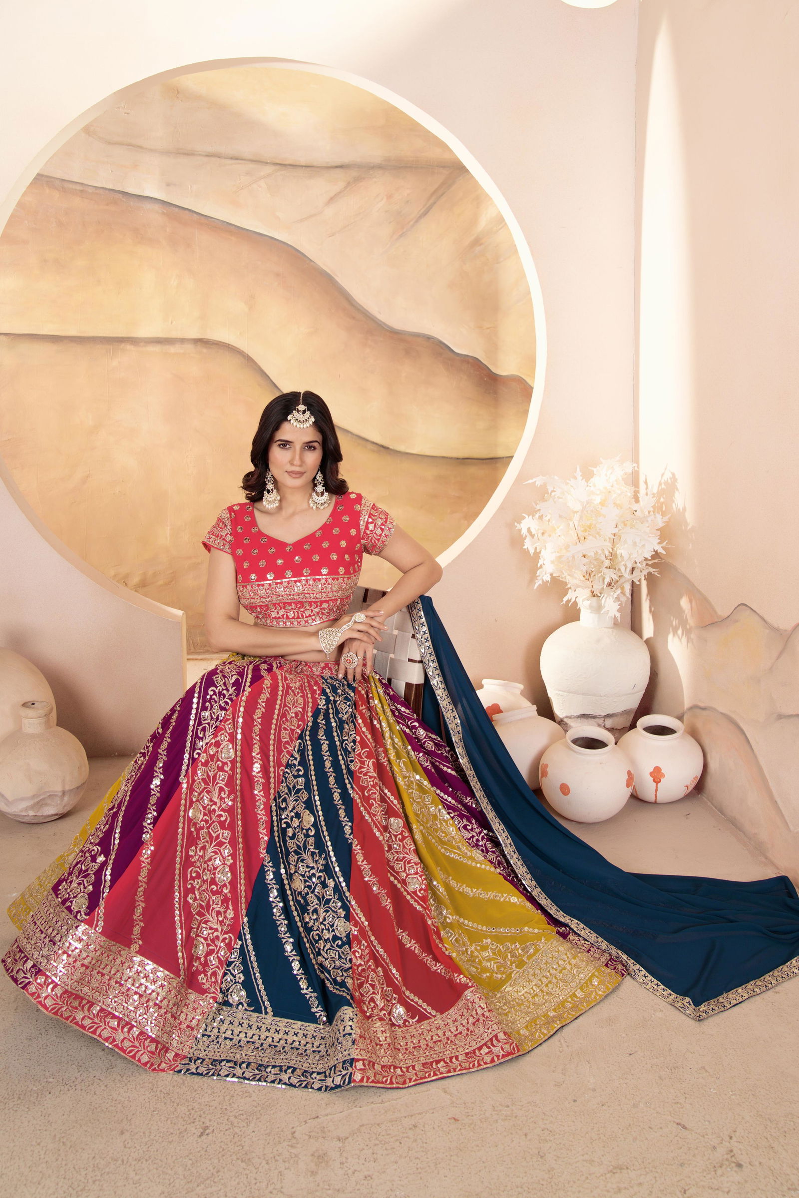 HR Georgette Embroidered Designer Lehenga Choli Wholesale Market In Surat